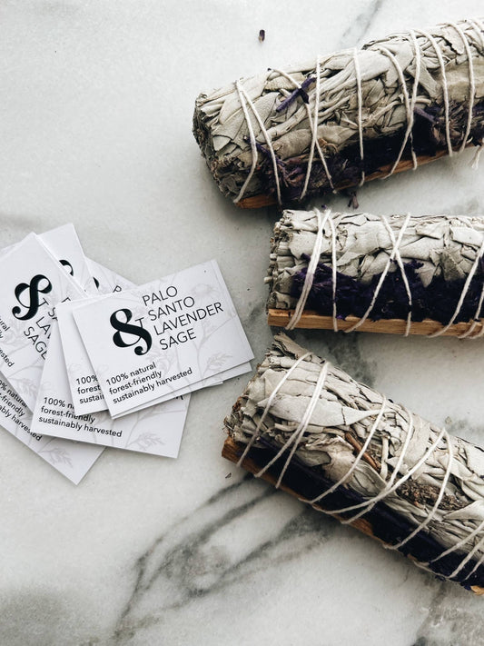 Forest-friendly Palo santo, Lavender and White Sage smudge