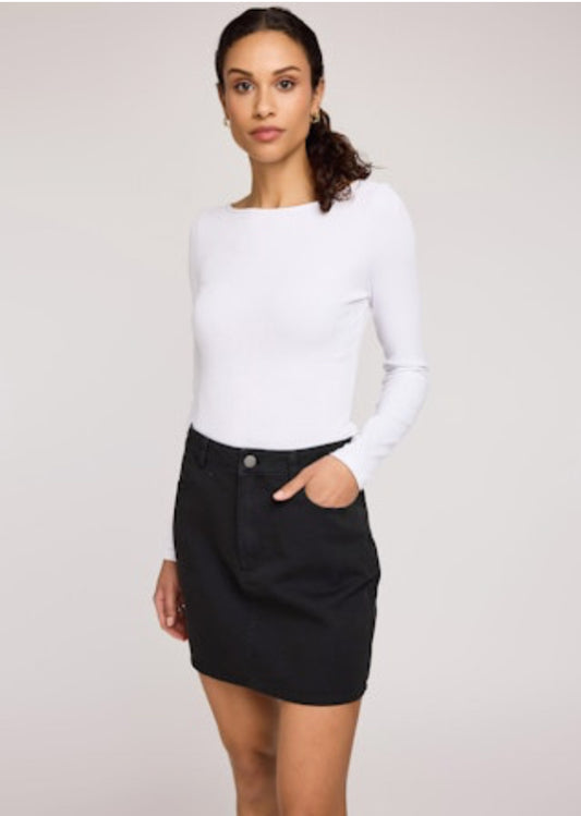 Thea Denim Skirt | Washed Black