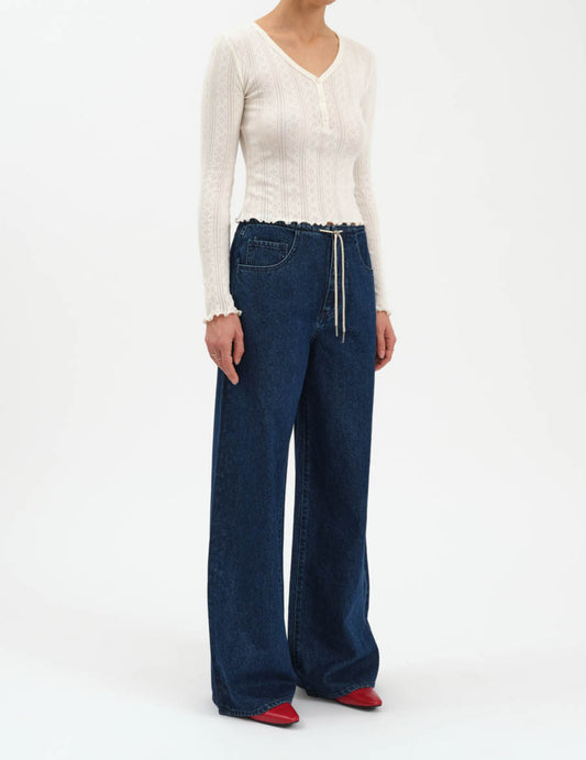 Madison Mid Rise Wide Leg Denim