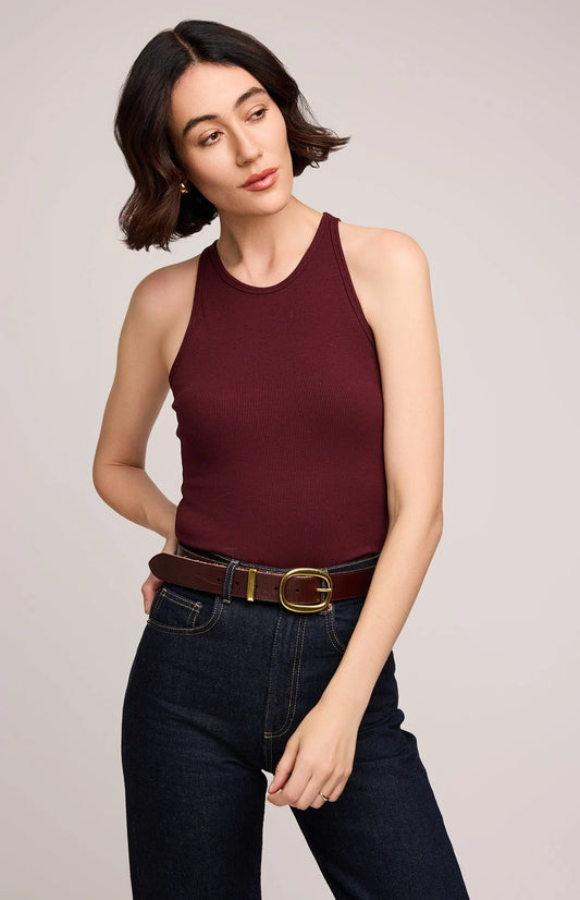 Ronan Ribbed Tank | Merlot