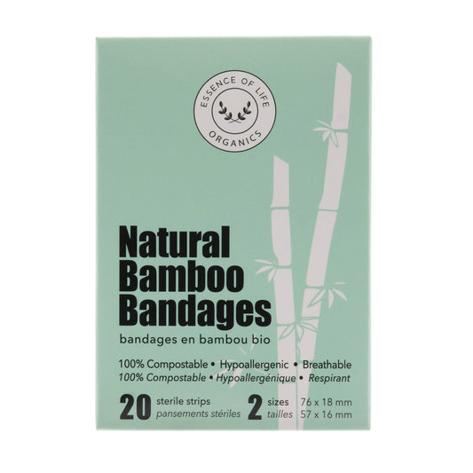 100% Biodegradable Bamboo Bandages, 20 Strips (2 Sizes)