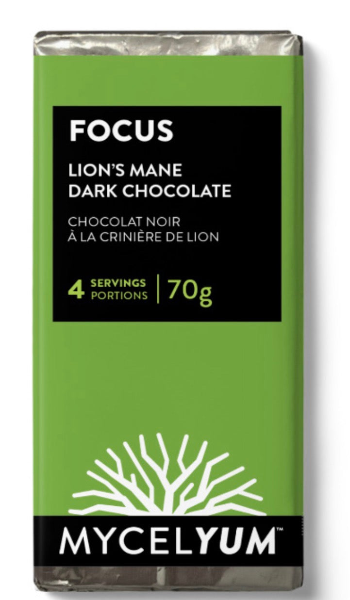 FOCUS
Lion’s Mane Dark Chocolate Bars