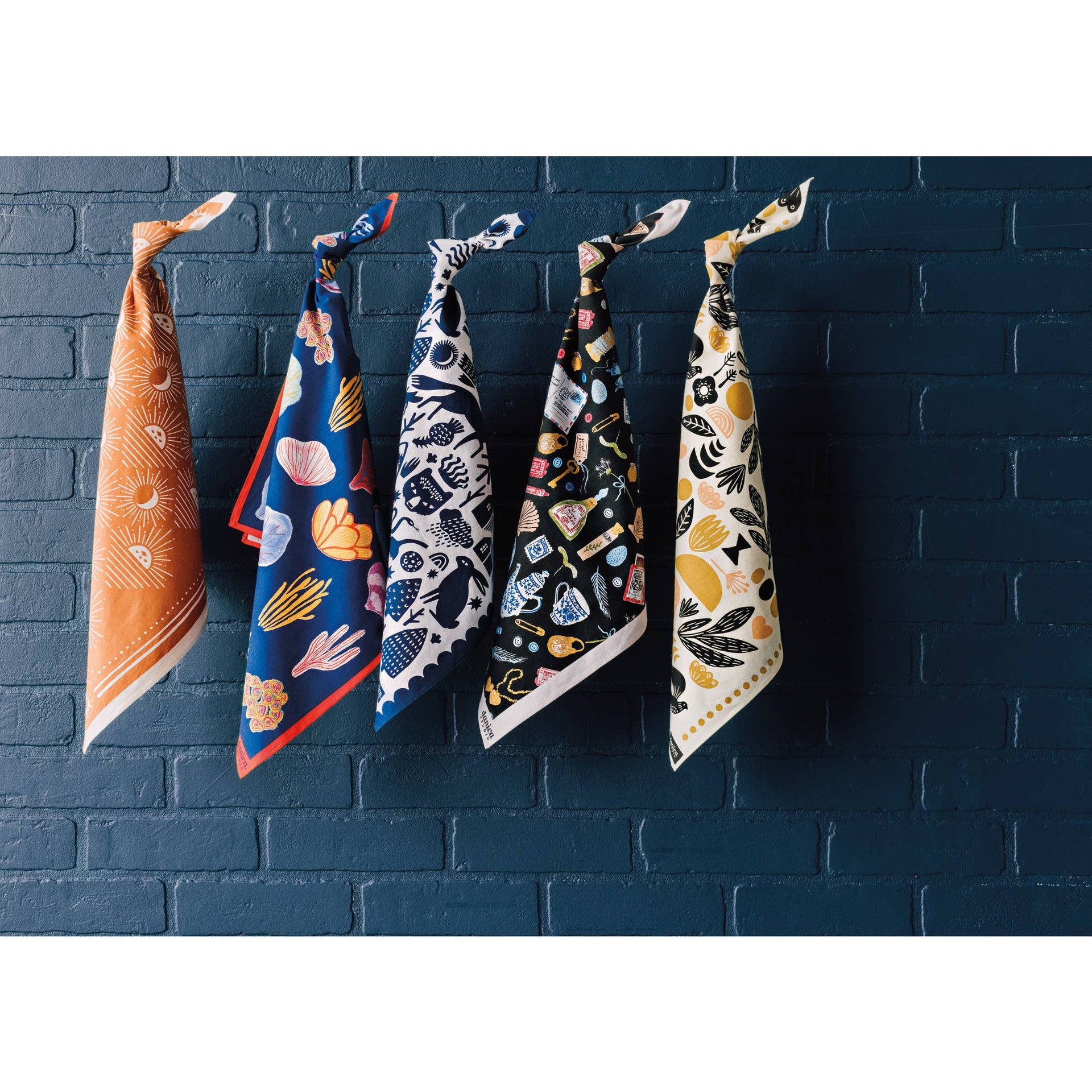 Danica Studio Neptune Recycled Cotton Bandana 21 x 21 Inches