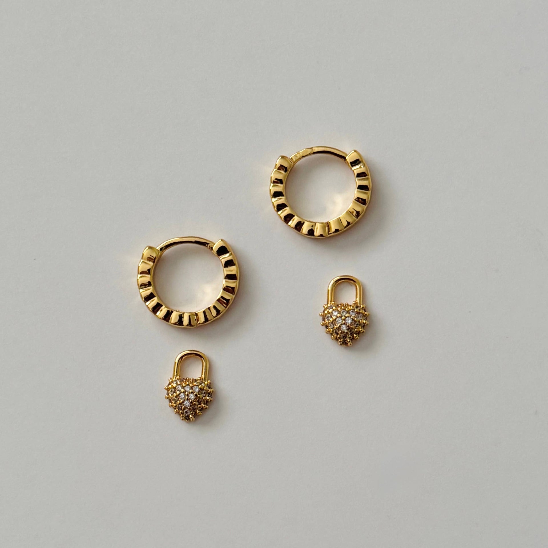 Scarlett Heart Huggie Hoops