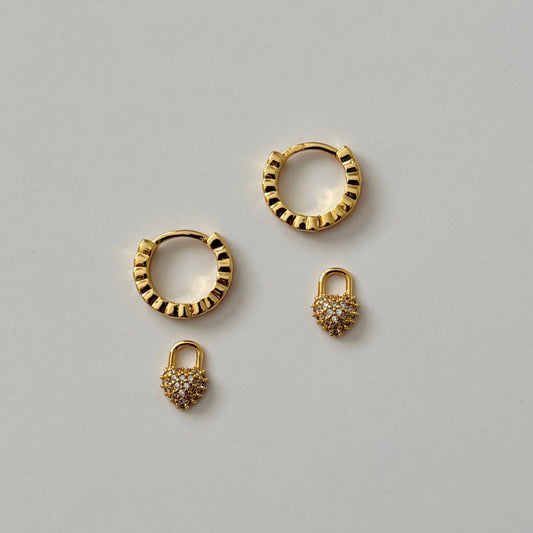 Scarlett Heart Huggie Hoops