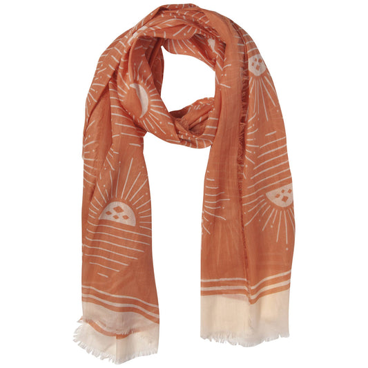 Danica Studio Soleil Cotton Long Designer Scarf Light Brown