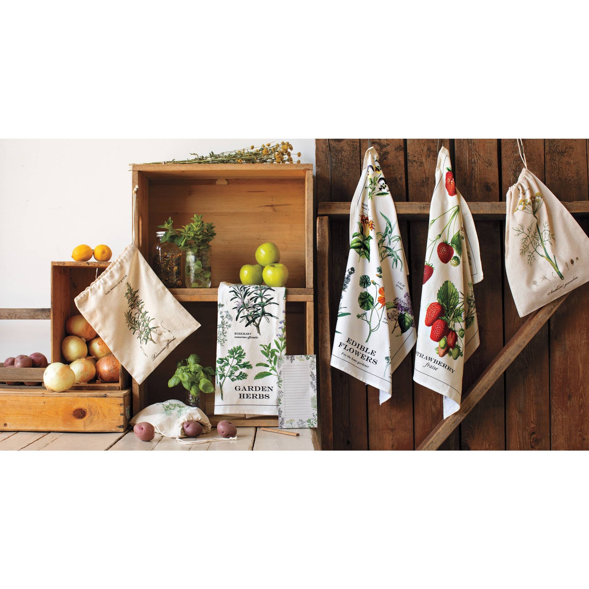Garden Herbs Reusable Produce Bags Set of 3