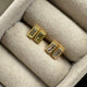 Rectangle Stone Studs- Olive