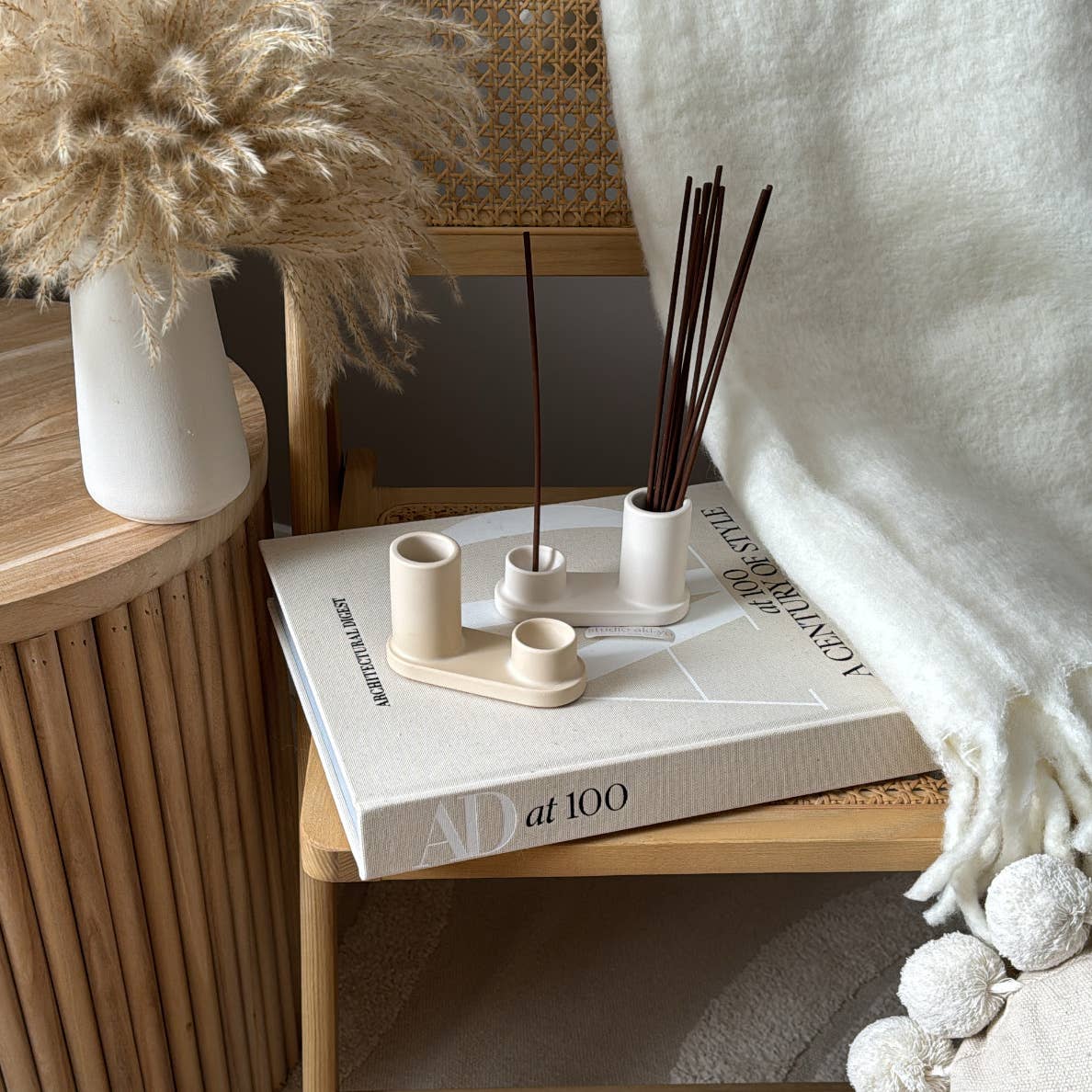 Round Incense Stick Holder Set | Minimalist Incense Burner