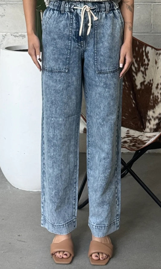 Wide Leg Pant - medium wash