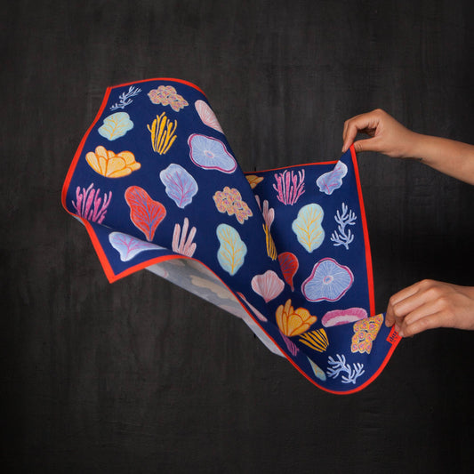 Danica Studio Neptune Recycled Cotton Bandana 21 x 21 Inches