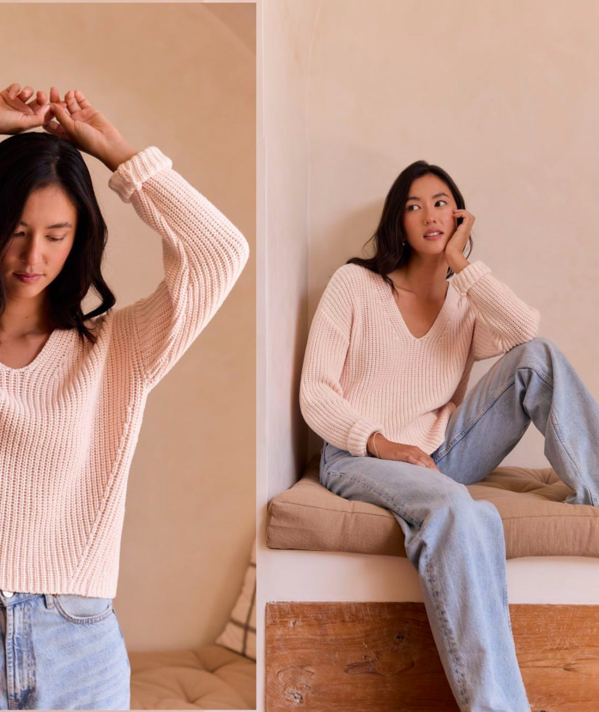 Spencer VNeck Sweater | Rosewater