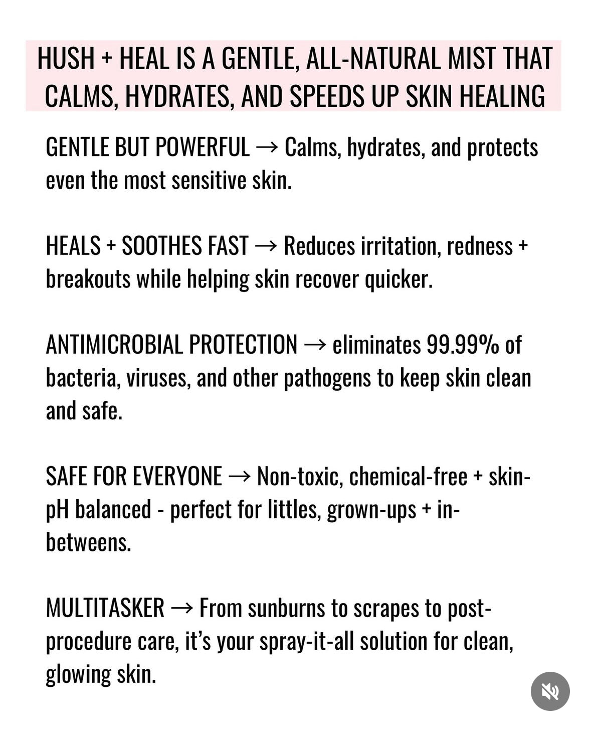 HUSH + HEAL Antimicrobrial Mist