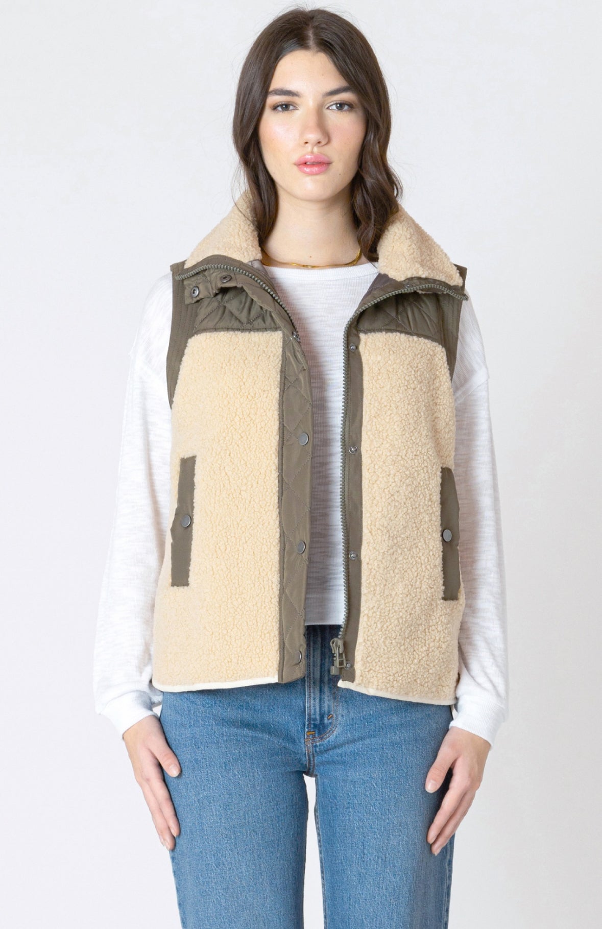 MIXED FABRIC VEST
