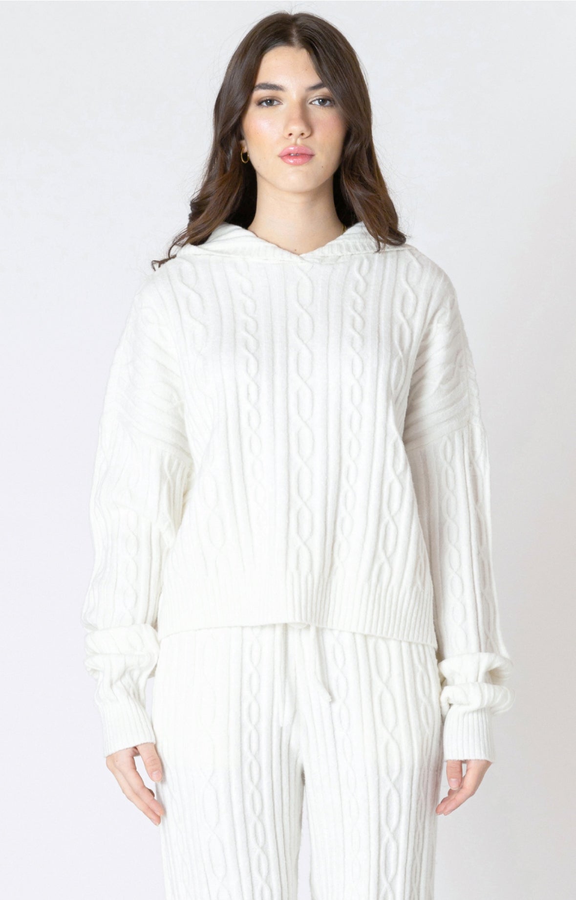 Hooded Cable Sweater