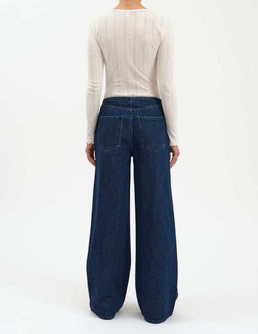 Madison Mid Rise Wide Leg Denim