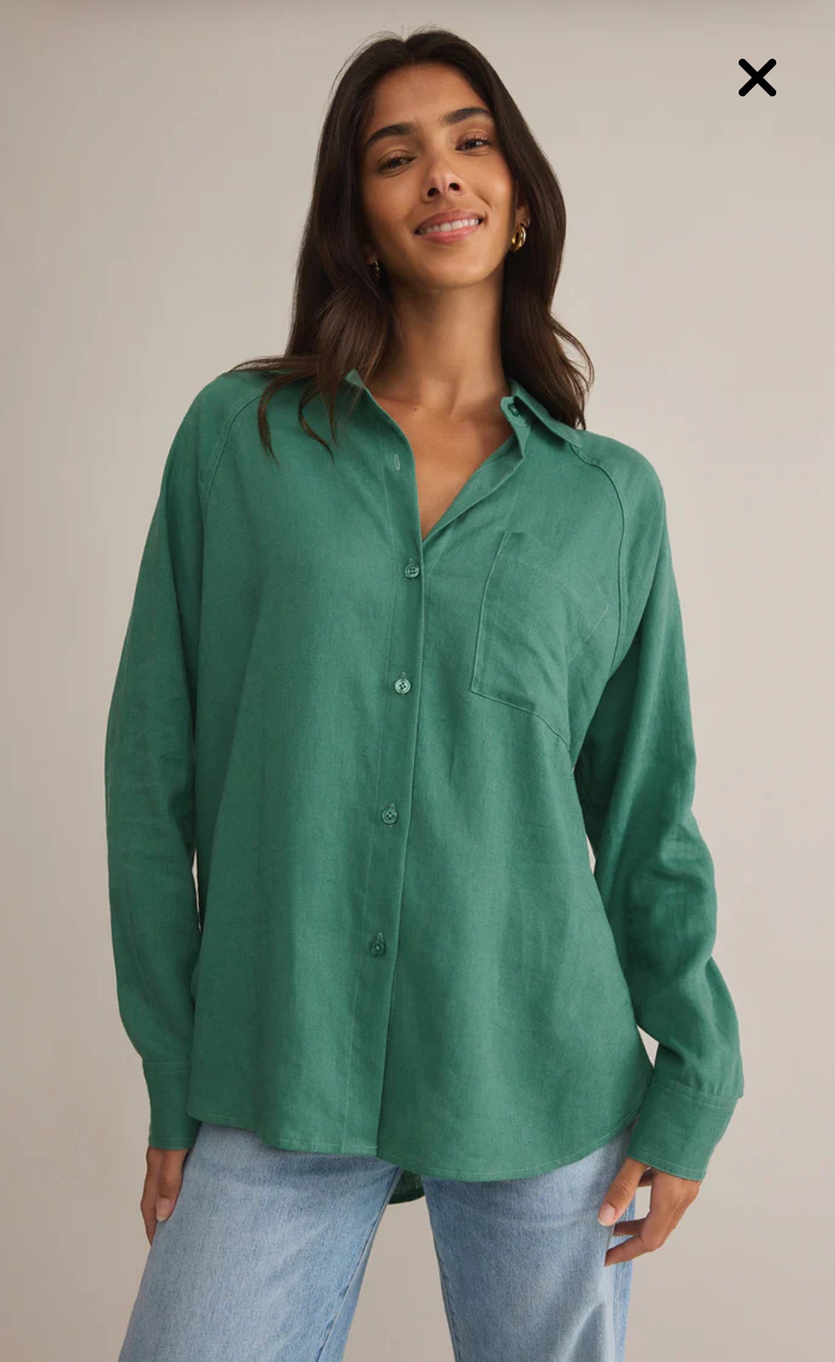 PERFECT LINEN TOP | Botanical Green