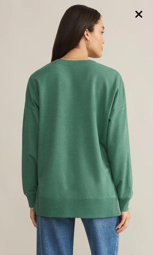 Modern VNeck Botanical Green