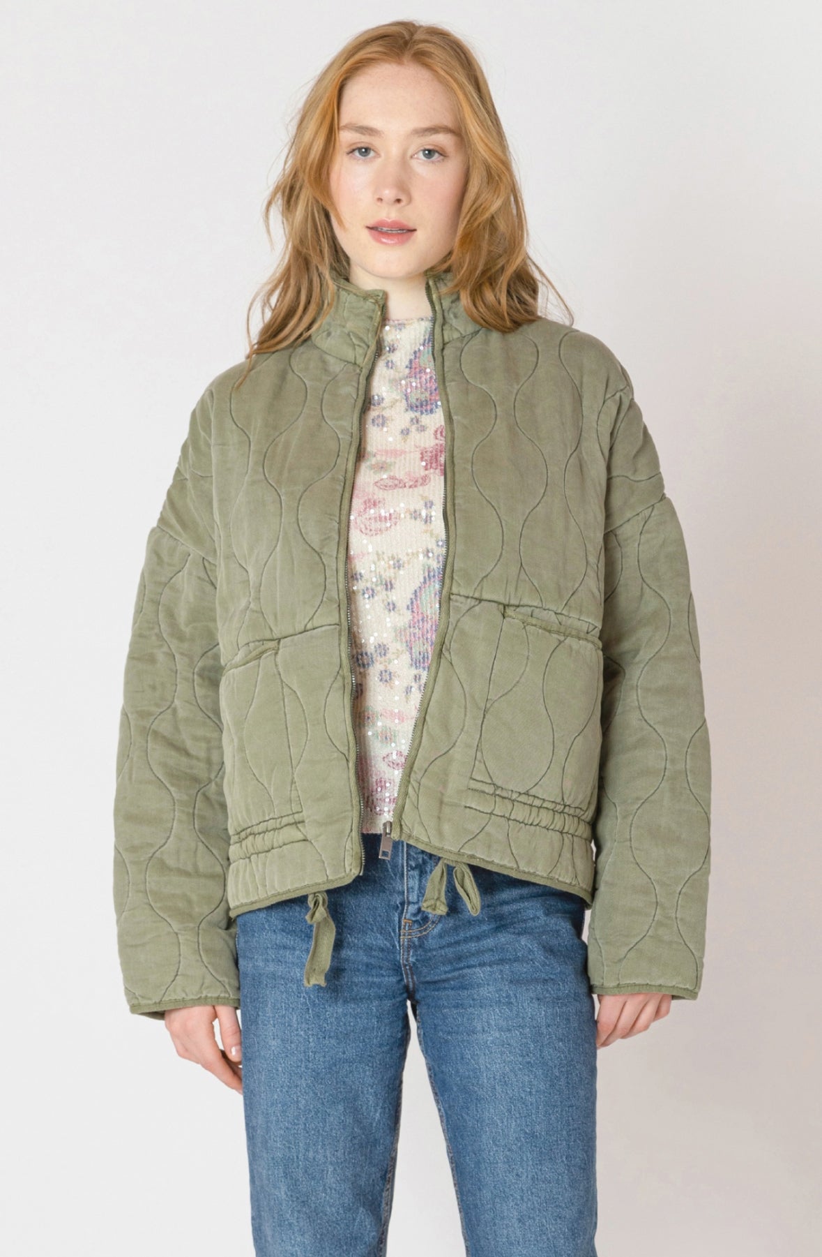 DRAWSTRING QUILTED JACKET
