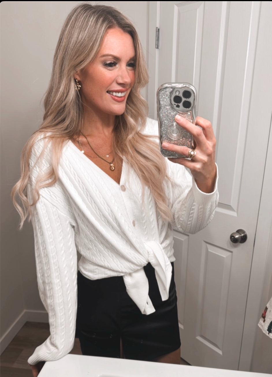 Lucia Knit Sweater | white