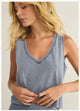 Sloane vNeck Denim Knit Top