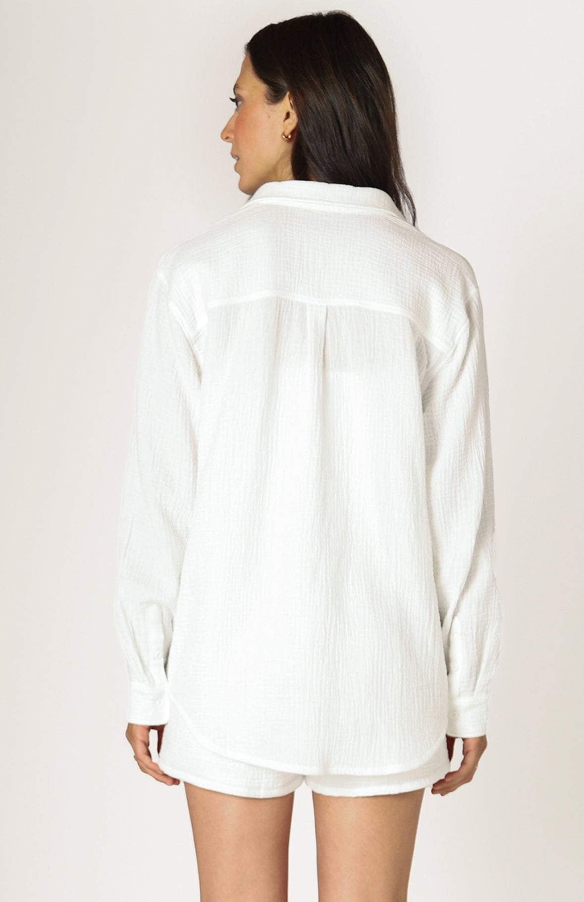 TEXTURED BUTTON UP BLOUSE