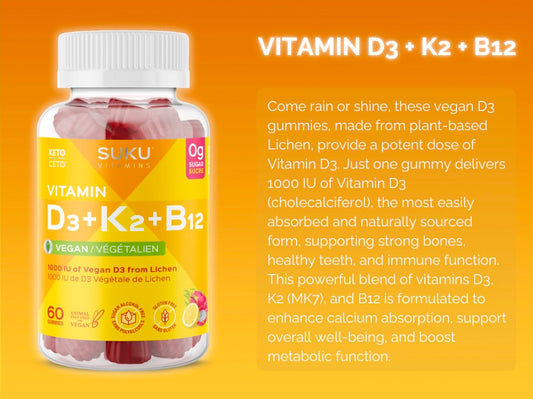D3 + K2 + B12  / 60 gummies