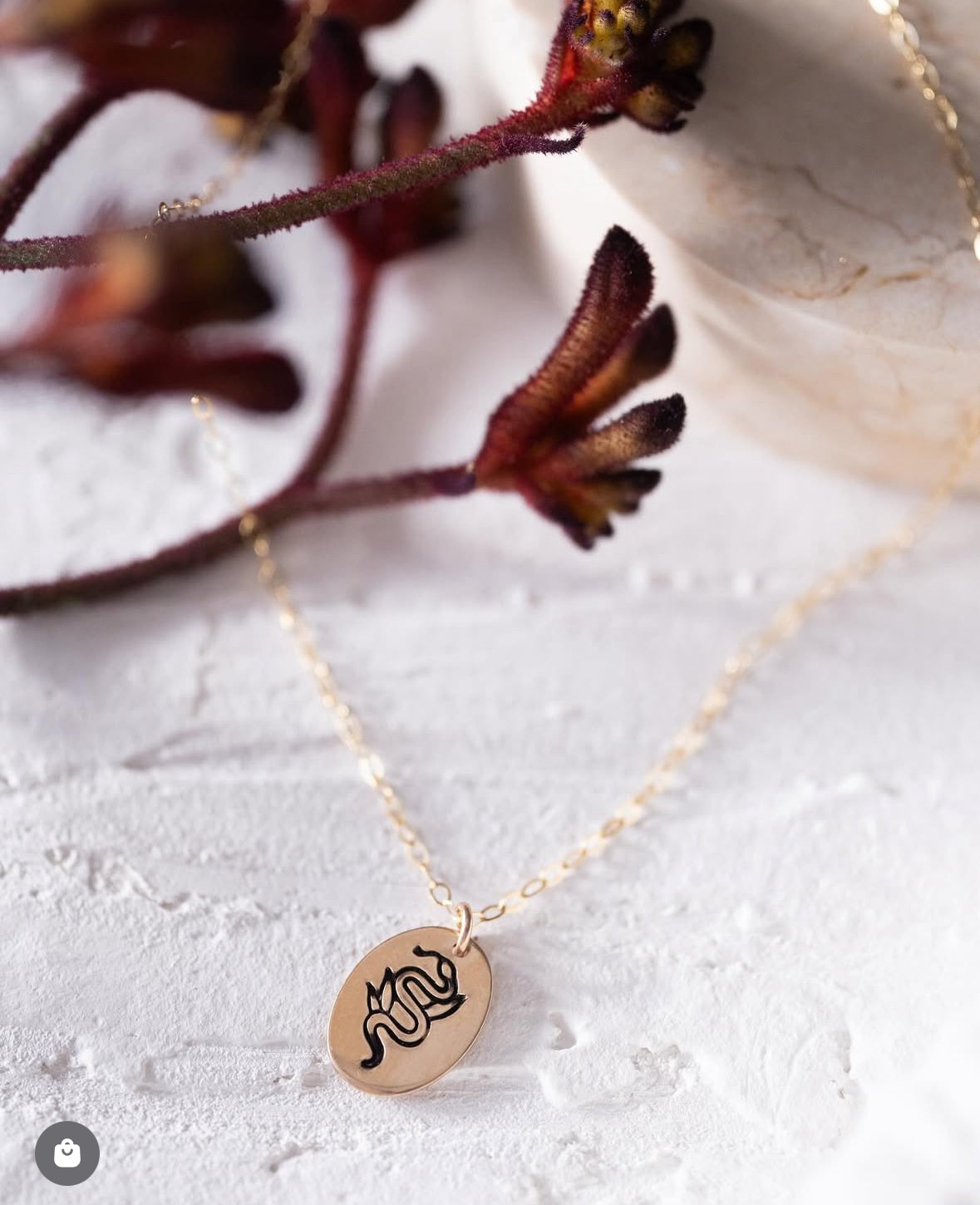 Garden Snake Signet Necklace