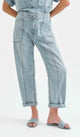 Villa Drawstring Barrel Leg Pant in Wild Card