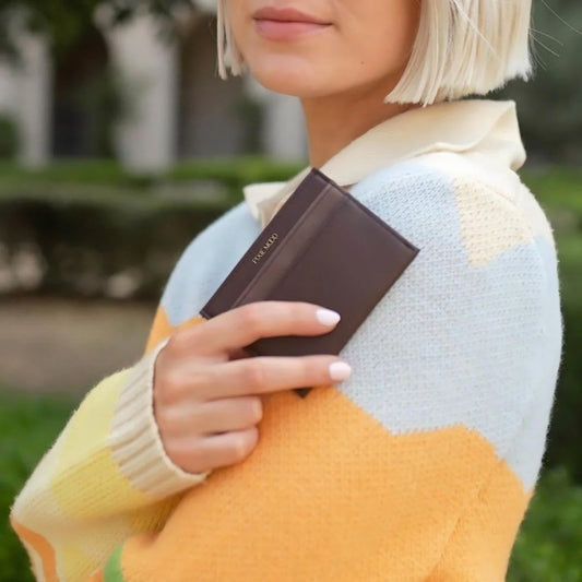 Alex Card Holder | Pebbled Black