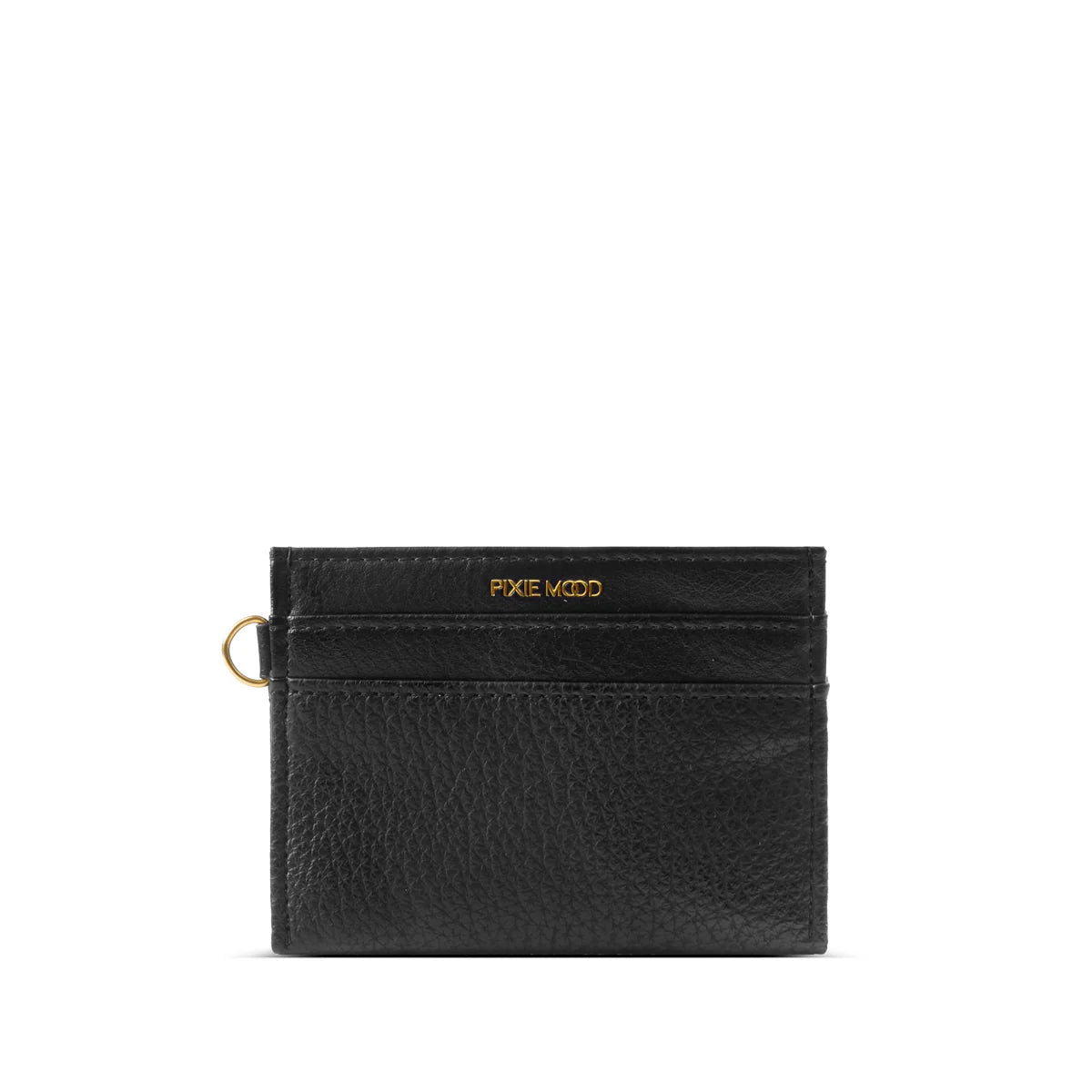 Alex Card Holder | Pebbled Black