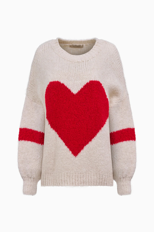 Heart Retro Knit Sweater