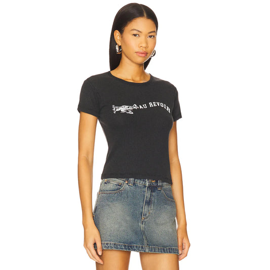 Au Revoir - Baby Tee - Black Snow