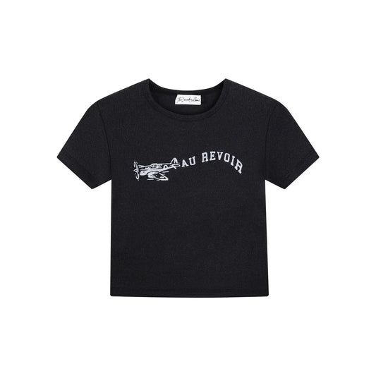 Au Revoir - Baby Tee - Black Snow