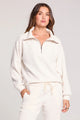 HALF ZIP ECRU SEAM PULLOVER