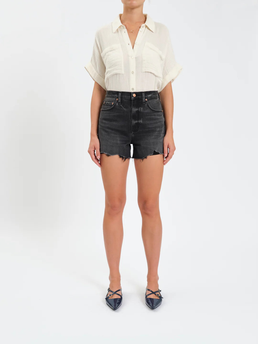 THE KNOCKOUT HIGH RISE SHORT IN NIGHT LIFE VINTAGE