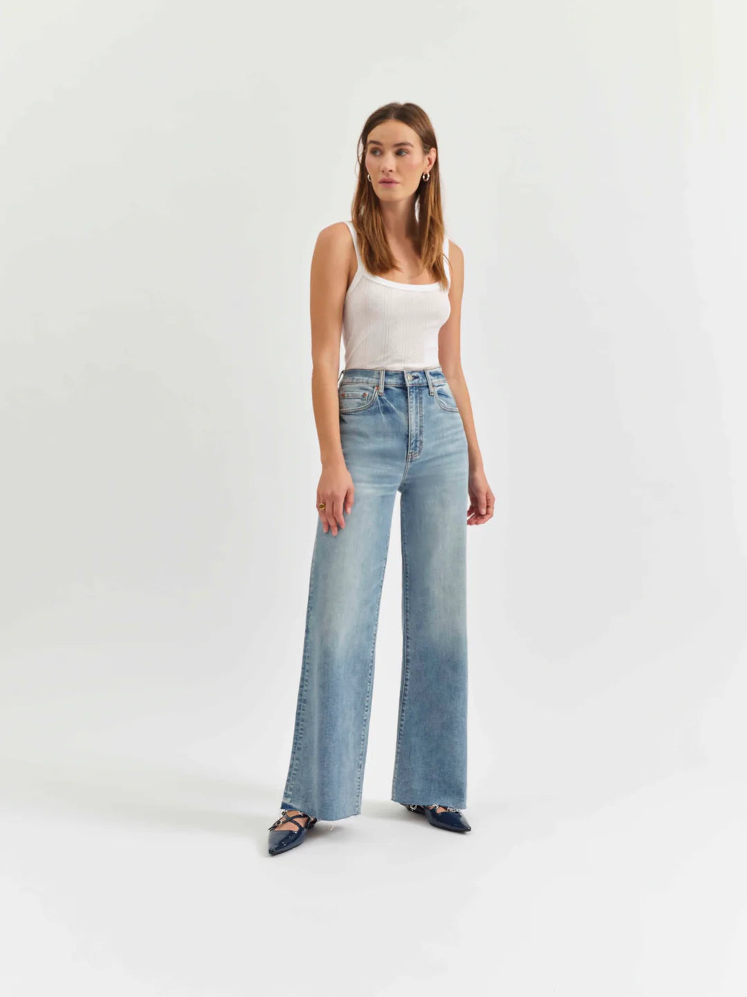 FAR OUT HIGH RISE WIDE LEG IN FOOLS GOLD