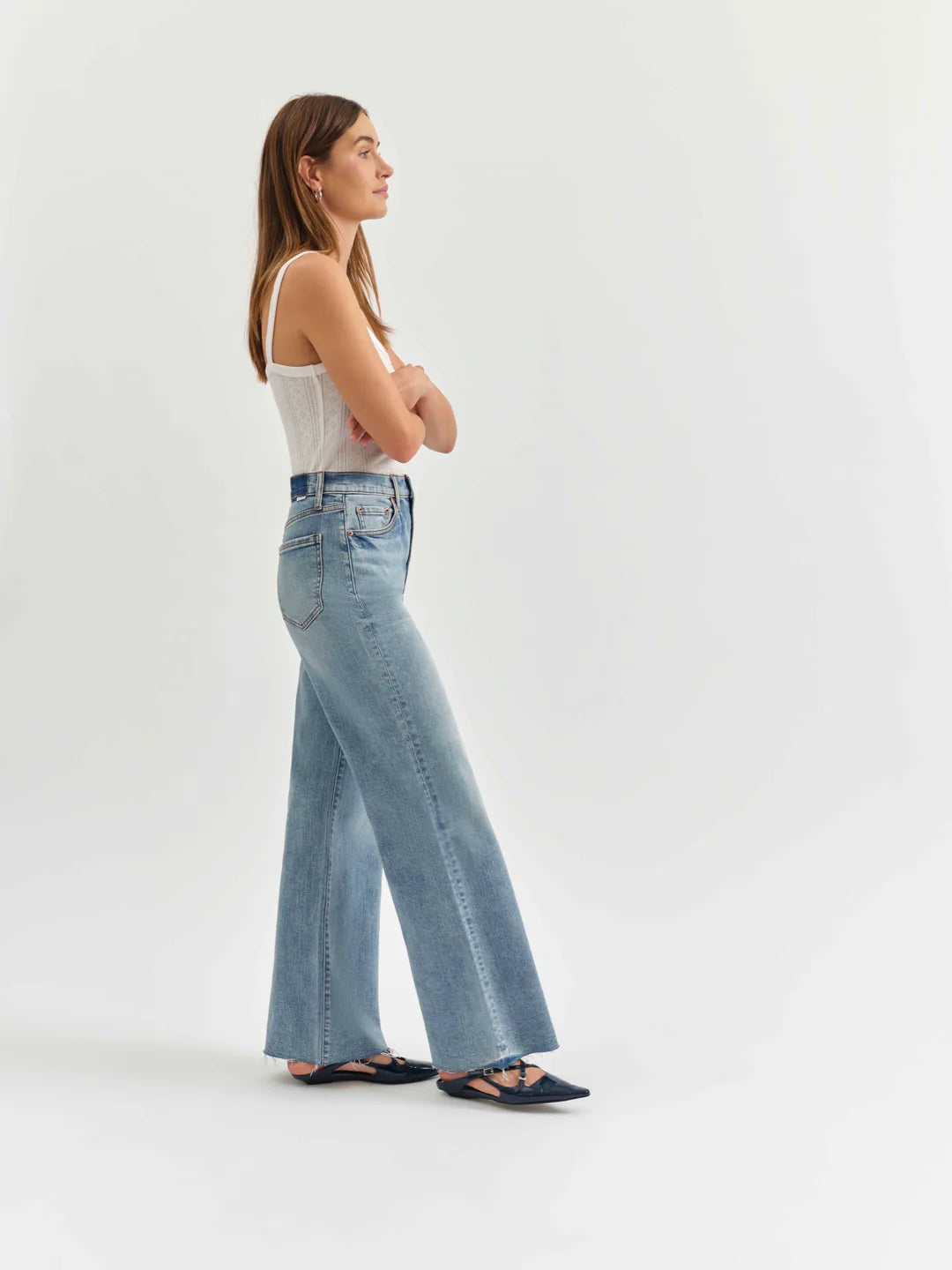 FAR OUT HIGH RISE WIDE LEG IN FOOLS GOLD