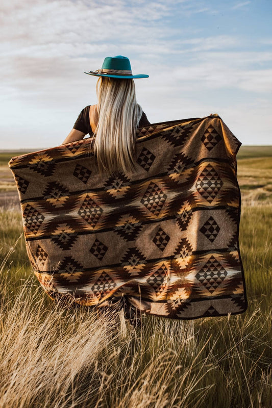 Prairie Sunset Aztek Alpaca Throw Blanket
